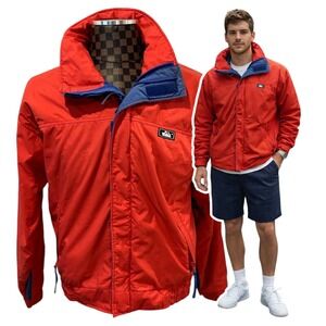 Vtg 80s Woolrich Mens Jacket Coat Red Blue Thinsulate Anorak Full Zip Size M/L